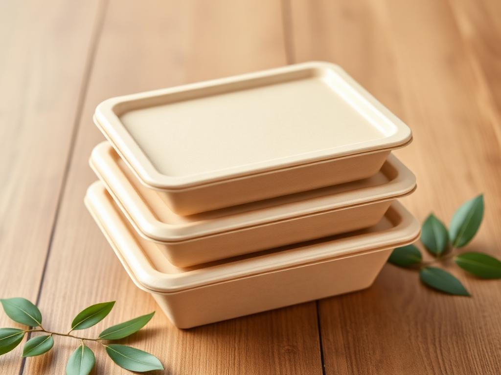 Sugarcane pulp containers stack